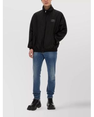 Dolce & Gabbana Hooded Jacket Elastic Cuffs High Collar - Black