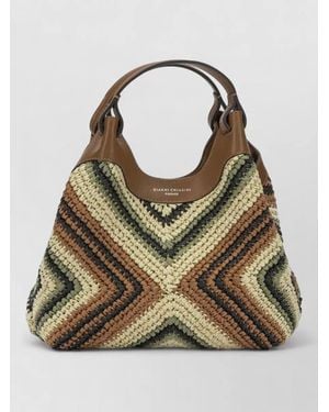 Gianni Chiarini Tote Bag Braided Texture Detachable Strap Handles - Multicolour