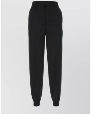 Prada Wool Tapered Sweatpants - Black