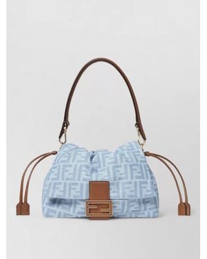 Fendi Mamma Baguette Bucket Bag Adjustable Strap - Blue