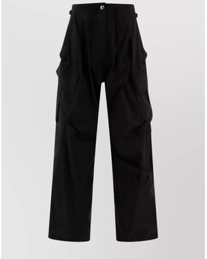 McQueen Wide-Leg Cargo Trousers - Black