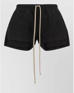 Rick Owens Layered Boxer Shorts Fog Effect Design - Black