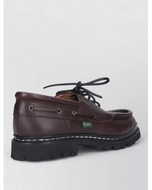 Paraboot Boat Lace Shoes Eyelet Rubber Sole - Grey