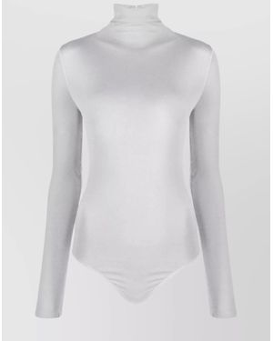Wolford Stretch High-Neck Long-Sleeve Bodysuit - White