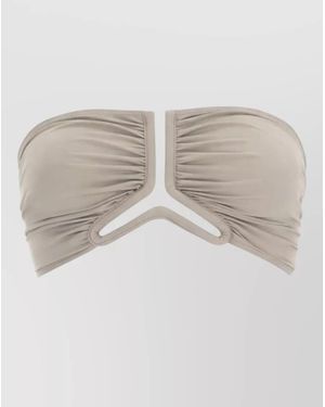 Rick Owens Allanah Bandeau Bikini Top Ruched Cutout - Natural