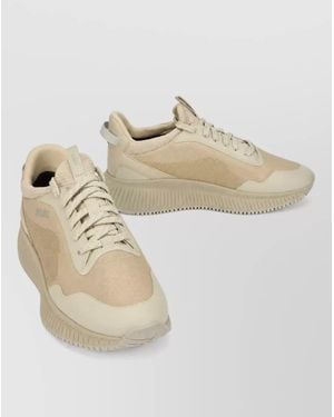 BOSS Leather Low-Top Sneakers - Natural
