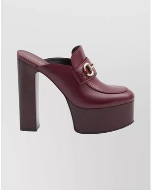 Gucci Horsebit Platform Mules Soft Leather - Purple