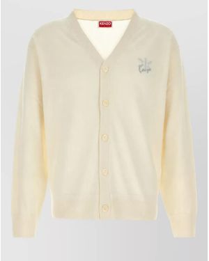 KENZO Cashmere Wool Cardigan - Natural