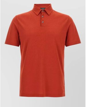 Zanone Ice Cotton Polo Shirt Short Sleeves - Red