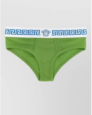 Versace Medusa Briefs Ribbed Texture Waistband - Green