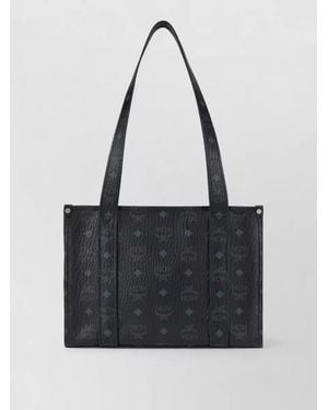 MCM Aren Tote Bag Coated Cotton Monogram - Black