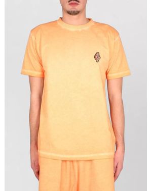 Marcelo Burlon Sunset Cross Crowling Casual T Shirt - Yellow
