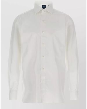 Finamore 1925 Napoli Shirt Long Sleeves Cuffed Button - White