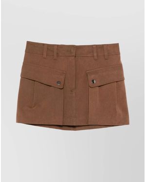 ANDAMANE Cotton Cargo Mini Skirt - Brown