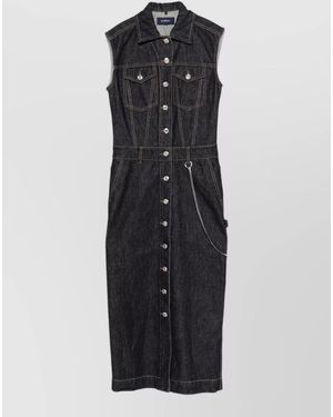 Sportmax Denim Midi Dress - Black