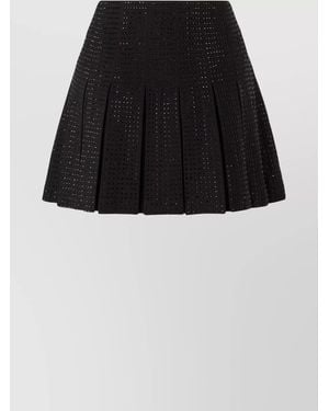 Pinko Rhinestone Pleated Miniskirt - Black