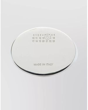 MM6 by Maison Martin Margiela Contemporary Open Metal Ring Engraved Detail - White