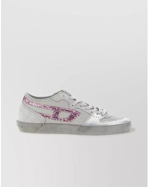 DIESEL Low-Top Glitter Rubber Sole Sneakers - Gray