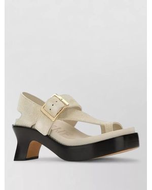 Loewe Platform Sandals Open Toe Design - Natural