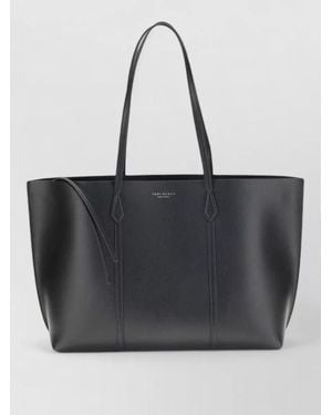 Tory Burch Perry Leather Tote Bag - Black