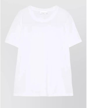 Roberto Collina Cotton Crew Neck Short Sleeve Top - White