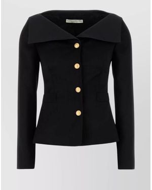 Alessandra Rich Virgin Wool Blazer - Black