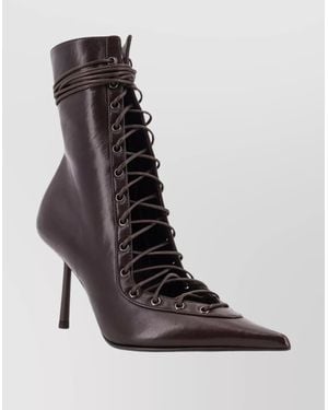 Le Silla Ankle Boots Lace-Up Front - Black
