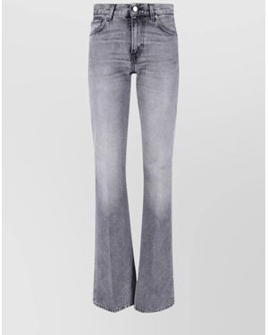 Haikure Cotton Straight-Leg Flared Pants - Gray