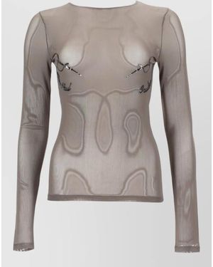 Jean Paul Gaultier Printed Top - Grey