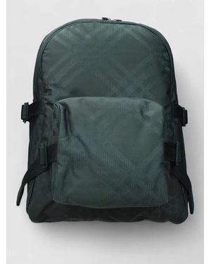 Burberry Nylon Checked Backpack - Green