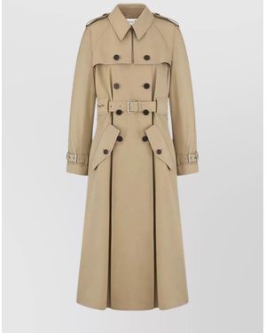 Dior Waist Belted Long Length Double-Breasted Coat - Natural