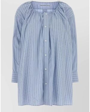 Alexander Wang Embroidered Poplin Shirt Dress - Blue