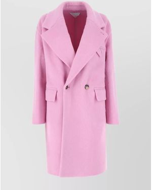 Bottega Veneta Wool Blend Single-Breasted Coat - Pink