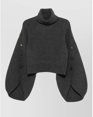 Zimmermann Merino Wool Ribbed Turtleneck Jumper - Black