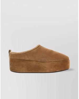 Balenciaga Suede Slippers Soft Platform Sole - Brown