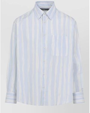 Jacquemus Striped Cotton Regular-Fit Shirt - White