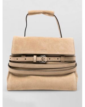 Moschino Leather Clutch Bag - Natural