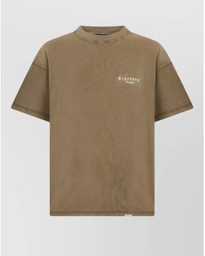 Represent Cotton Hemp T Shirt Logo Embroidery - Natural