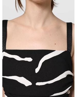 Dolce & Gabbana Zebra-Print Midi Dress - Black