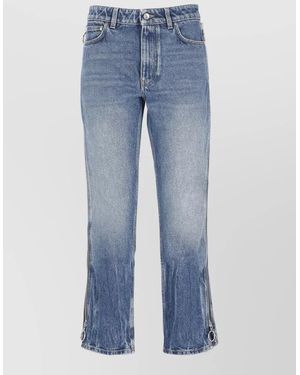 Rabanne Cotton Cropped Straight-Leg Jeans - Blue