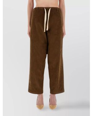 Moschino Wide-Leg Corduroy Trousers With Drawstring Waist - Brown