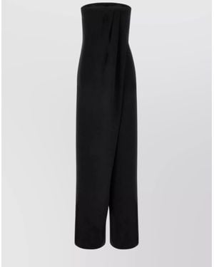 Max Mara Strapless Draped Jumpsuit - Black