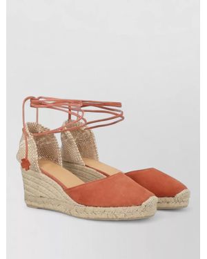 Castañer Espadrille Wedge Closed Toe Canvas Upper - White