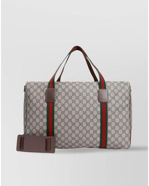 Gucci Gg Supreme Large Travel Bag - Grey