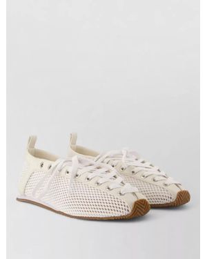 Ganni Sporty Ballerinas Synthetic Mesh Eyelets Trainers - Natural
