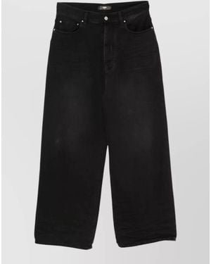 Amiri Denim Wide Leg Jeans Belt Loops - Black