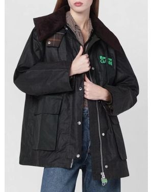 Barbour Waxed Cotton Parka Coat - Black
