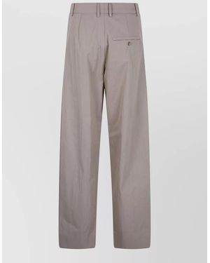 Magda Butrym Tailored Wide Leg Trousers Belt Loops - Grey