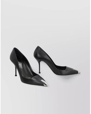 McQueen Pointy Toe Stiletto Pumps - White