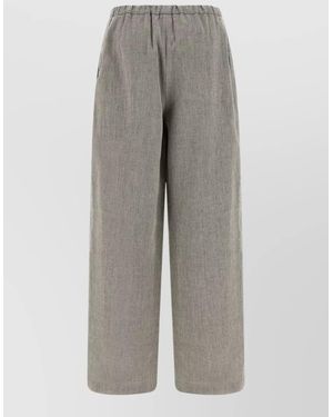 Loulou de Saison Clark Trousers Wide Leg Side Pockets - Grey